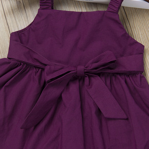 Vêtements décontractés pour bébés, petites robes de princesse pour filles, robe à volants violette pour filles, fabriquée en Chine - Product Image 4