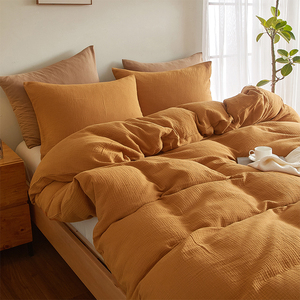 Nuovo Set di moda copripiumino in garza di cotone 100% alta qualità 3 pezzi biancheria da letto in mussola Hotel per ospedale domestico doppia dimensione personalizzata - Product Image 3