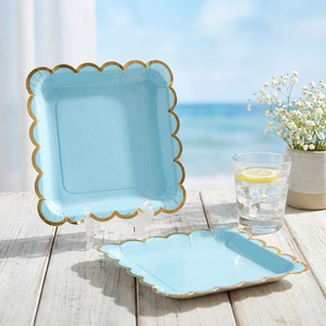 Platos Redondos de Papel Compostables Ecológicos con Diseño Personalizado de la <span class=keywords><strong>Sirenita</strong></span> para Baby Shower, Cumpleaños Infantiles - Product Image 5