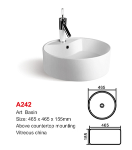 <span class=keywords><strong>Lavabo</strong></span> <span class=keywords><strong>Circular</strong></span> de Mármol Blanco Estilo Europeo, Montado en Gabinete, con un Solo Orificio, Moderno, Fácil de Limpiar, para Baño - Product Image 2