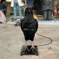 Statue de Corbeau Animatronique Réaliste Grandeur Nature, Sculpture de Corbeau de Simulation, Décoration d'Intérieur pour Halloween, Maison Hantée, Thème Sombre, Accessoire de Décoration