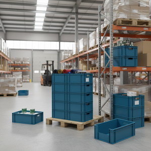 Etap KT 4633-2 Virgin Material Plastic Industrial <b>Crate</b> <b>Storage</b> Box Solid Style Stackable Turkey - Product Image 2