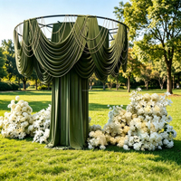 Rideau de fond blanc Muwei pour mariage, rideau d'arche de scène, toile de fond pour décoration de banquet de mariage, rideau ondulé de scène