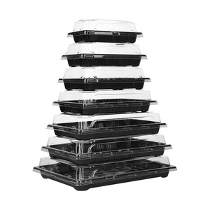Stackable Sealed Packaging Plastic Sushi Container takeout tray with lid