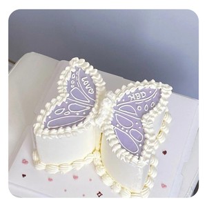 Nuevas llegadas 6 pulgadas acrílico plástico mariposa en forma de crema raspador más suave mariposa pastel patrón plantilla pastel Accesorios - Product Image 2