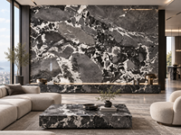 Dalles de marbre gris Pandora en pierre naturelle pour tables à manger, îlots de cuisine, panneaux muraux de douche, marches d'escalier et dessus de consoles