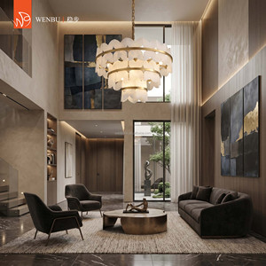 โคมไฟระย้าอะลาบาสเตอร์สเปน ดีไซน์รูปกลีบดอกไม้ สำหรับห้องนั่งเล่น ห้องรับประทานอาหาร โถงทางเข้า และห้องรับรองในวิลล่า - Product Image 6
