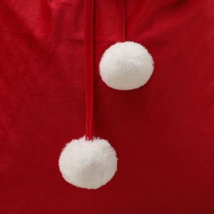 <span class=keywords><strong>Sacco</strong></span> di babbo natale di lusso di natale di personalizzazione all'ingrosso con borse di velluto di natale di sublimazione della pelliccia di Pom Pom - Product Image 6