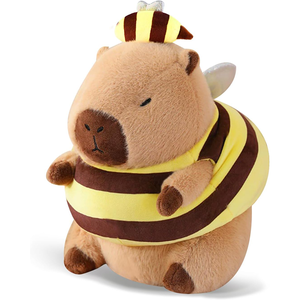 Peluche de Capibara Personalizado de 30 cm, Animales de Peluche <span class=keywords><strong>Kawaii</strong></span> con Disfraz de Abeja, Muñeco de Peluche Suave y Adorable para Niñas y Niños - Product Image 1