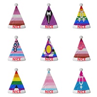 Lot de bonnets de Père Noël personnalisés arc-en-ciel, en polaire corail et polaire polaire, pour spectacles scolaires et défilés de fierté, idéal comme cadeau