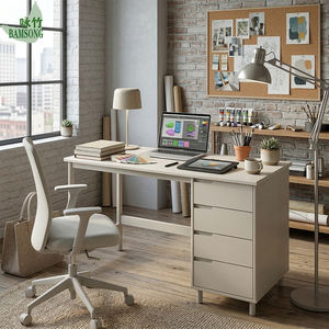 Escritorio de Oficina de Bambú Resistente con 4 Cajones de Almacenamiento para Oficina Pequeña, Oficina en Casa, Apartamento, Muebles de Oficina - Product Image 4