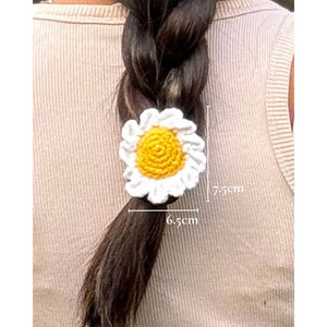Bandeau cheveux au crochet fait main très tendance pour filles, adorable bandeau cheveux tournesol au crochet, élastique pour cheveux pour femmes - Product Image 2