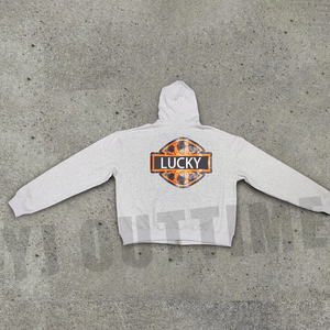 Sudadera con capucha recortada desgastada con cremallera personalizada de algodón de 480gsm para hombre con estampado de pantalla - Product Image 4