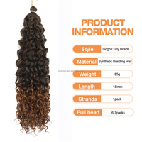Extensions de cheveux synthétiques bouclés et ondulés en vrac, cheveux à crocheter Ocean Wave, doux et rebondissants, 10, 14, 18 pouces, cheveux à tresser GoGo Curl