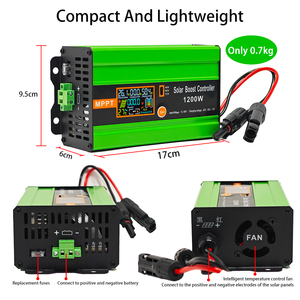 Contrôleur de charge solaire MPPT Boost 1200W étanche <span class=keywords><strong>avec</strong></span> connecteur solaire 48V 60V 72V réglable 12-60V 30A pour usage domestique - Product Image 5