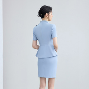 Women Professional Summer Suit <b>Skirt</b> Short Work Uniform Reception Hotel Uniform Polyester Fiber 94.2 Spandex 5.8 - Product Image 4