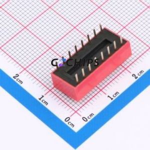 DS-08RP DIP Switch Through hole Component (THT) Switch Flat Toggle, Raised Type Single Pole Single Throw 8 2.54mm - Product Image 2