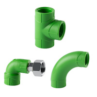 20 25 32 40 50 63 75 90 110 160mm Green Pipe Fittings PPR Tee Coupling Elbow in Connector