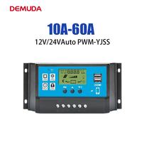 Contrôleurs de charge solaire MPPT Demuda 10 ampères, PWM intelligents, deux ports USB DC 12V 24V pour chargeur de batterie au plomb-acide MAX 1500W 50V