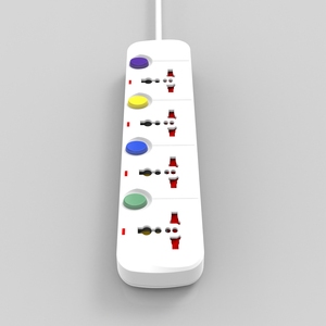 Enchufe múltiple universal de 4 tomas con interruptores individuales, cable de cobre y extensión de alimentación. - Product Image 3
