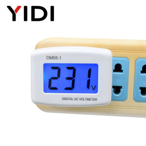 Voltímetro Digital DM55-1 com Display Plug <span class=keywords><strong>Socket</strong></span> Elétrico Potência AC 80-300V US EU Medidor de Voltagem LCD Retroiluminado - Product Image 5
