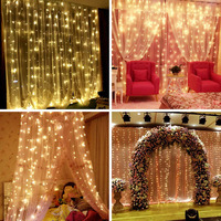 Curtain Lights Led Curtain String Light Solar Fairy Lamp Outdoor Christmas Wedding Decorations Cortinas De Luz Led Curtain Light