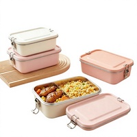Boîte à lunch portable de 850 ml en acier inoxydable 304 sans BPA, réchauffable, avec couvercle en acier inoxydable pour une conservation optimale des aliments