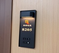 Plaque de numéro de porte personnalisée en acier inoxydable éclairée par LED avec braille pour chambre d'hôtel de luxe et appartement
