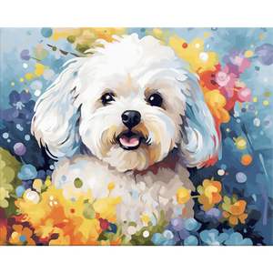SONGWOOART perro enmarcado Animal pintura al óleo por números Kits para principiantes con pinceles de pintura lienzo de arte para decoración del hogar - Product Image 2