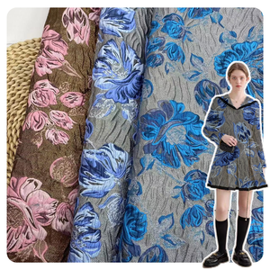 Nouvelle arrivée 100% polyester crêpe argent <span class=keywords><strong>multi</strong></span> couleurs grand tissu brocart jacquard pour les femmes robe formelle - Product Image 1