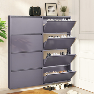 Zapatero Metálico de Acero con 4 Niveles, <span class=keywords><strong>Armario</strong></span> <span class=keywords><strong>para</strong></span> Zapatos con Cajones Abatibles de Hierro, Mueble <span class=keywords><strong>para</strong></span> el Hogar, Sala de Estar, Hotel, Almacenamiento - Product Image 1