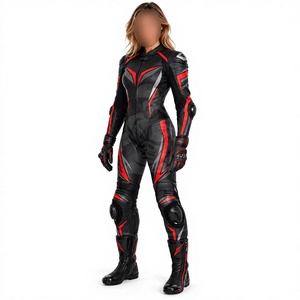 Nouvelle Tendance : Combinaison de Course Monopièce Faite Main (OEM/ODM) – Noir/Rouge – Pour Motard, Robuste et de Qualité Supérieure - Product Image 4