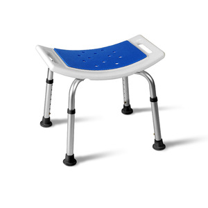 Adjustable Aluminum Alloy Shower <b>Stool</b> For Elderly Pregnant Disabled <b>Bathroom</b> Seat With Non Slip Blue Pad LQX 040027 - Product Image 1