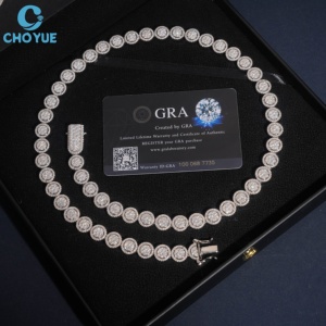 Collar de Plata 925 con Baño de Rodio y Moissanita para Mujer, Corte Brillante Redondo, Engaste de Bisel, Certificado GRA, Joyería de Boda - Product Image 1