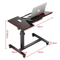 Table d'appoint portable réglable pour ordinateur portable, bureau d'étude, bureau amovible et relevable, moderne, simple, noir, directement de l'usine