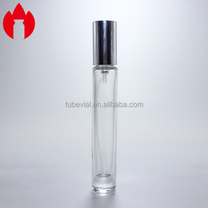 Vial de botella de vidrio con cuello engarzado de Perfume cosmético transparente de 10ml con rociador de bomba - Product Image 6