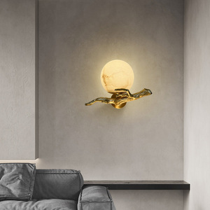 Marble Wall Lamp E27 Led Light Source Modern Chinese Style Living Room Bedroom Hallway <b>Decorative</b> <b>Lighting</b> - Product Image 3