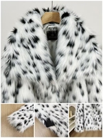 Veste en fausse fourrure épaisse pour femme, à double boutonnage, avec imprimé léopard, grande taille, vente en gros, manteau en fausse fourrure de renard