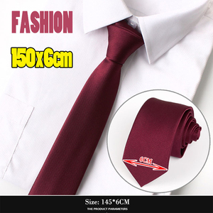 Corbatas de seda con textura de sarga de 6CM, tamaño pequeño, venta al por mayor, padrinos de boda sólidos, corbata negra Lisa <span class=keywords><strong>para</strong></span> hombres - Product Image 4