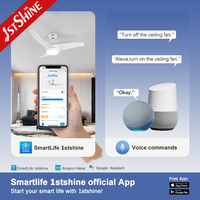 Ventilador de Techo 1stshine de 42 Pulgadas con Asistente de Voz por Aplicación Móvil, Control Remoto y Luz, Diseño Contemporáneo con Aspas de ABS