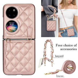 Étui en cuir de haute qualité pour Huawei <span class=keywords><strong>P50pocket</strong></span> étui de téléphone portable lanière foulard en soie étui de téléphone portable pliant pour Huawei Pocket2 - Product Image 5