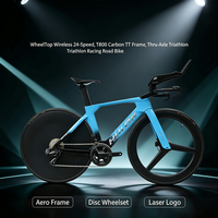 Vélo de contre-la-montre en carbone T800, vélo de route, électronique sans fil 24 vitesses, cadre aérodynamique, frein à disque, vélo de triathlon, 700C