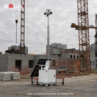 Torre de Vigilancia Solar Móvil HiTOWER, Remolque Compacto con Panel Solar de 450W, Batería de 9600WH, Mástil de 6.5m para Monitoreo de Seguridad