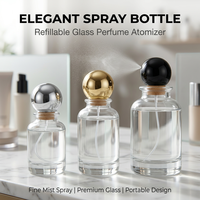 Flacon de parfum rechargeable en verre transparent de 30 ml, 50 ml, 100 ml, flacon vide avec bouchon rond pour le stockage de parfum