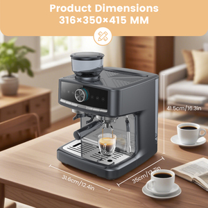 PANCERKA - Cafetera Espresso Semiautomática Profesional de 20 Bares, Cafetera Manual de Granos a Taza, de Plástico para el Hogar - Product Image 6