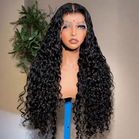 Pelucas de Cabello Humano Ondulado sin Procesar con Cutícula Alineada, Cabello Indio Rizado, Ondas de Agua, 13x4 HD, Frontal de Encaje Transparente, Sin Pegamento, Venta al por Mayor