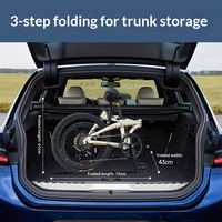 Vélo pliant 20 pouces ultra-léger portable pour adulte, fourche à ressort en alliage d'aluminium, sans installation, capacité de charge 120 kg, double pliage