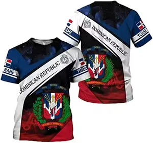 Camiseta con Nombre Personalizado de la Bandera de República <span class=keywords><strong>Dominicana</strong></span> para Hombre, Camiseta Extra Grande, Estilo Harajuku, Manga Corta, Productos de Envío Directo - Product Image 2