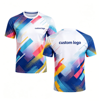 T-shirts promotionnels en polyester à impression intégrale, séchage rapide, conception de logo personnalisé, commande en gros, prix d'usine