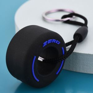Pvc Soft Rubber Tire Keychain Cute Creative Tire Key Pendant Car <b>Keyrings</b> for Couple Backpack Promotional Gift - Product Image 5